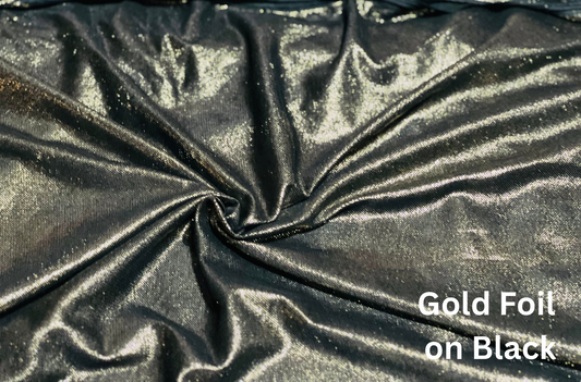 (Knit Mesh) Gold Foil on Black