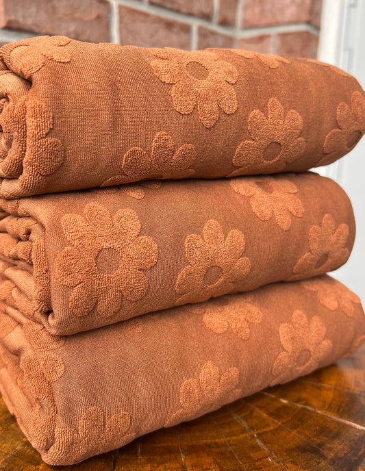 (Towel) Flower Caramel knit