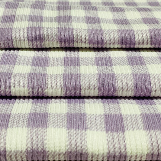 (Rib) Gingham Plaid Lavender