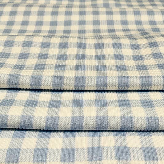 (Rib) Gingham Plaid Blue