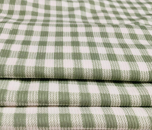 (Rib) Gingham Plaid Sage