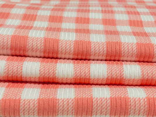 (Rib)Gingham Plaid Coral
