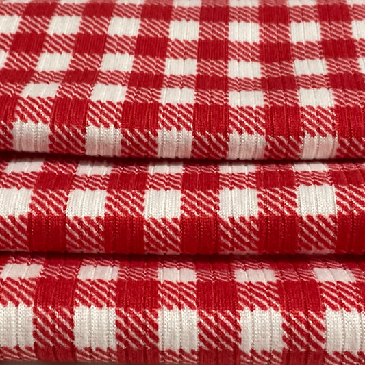 (Rib)Gingham Plaid Red