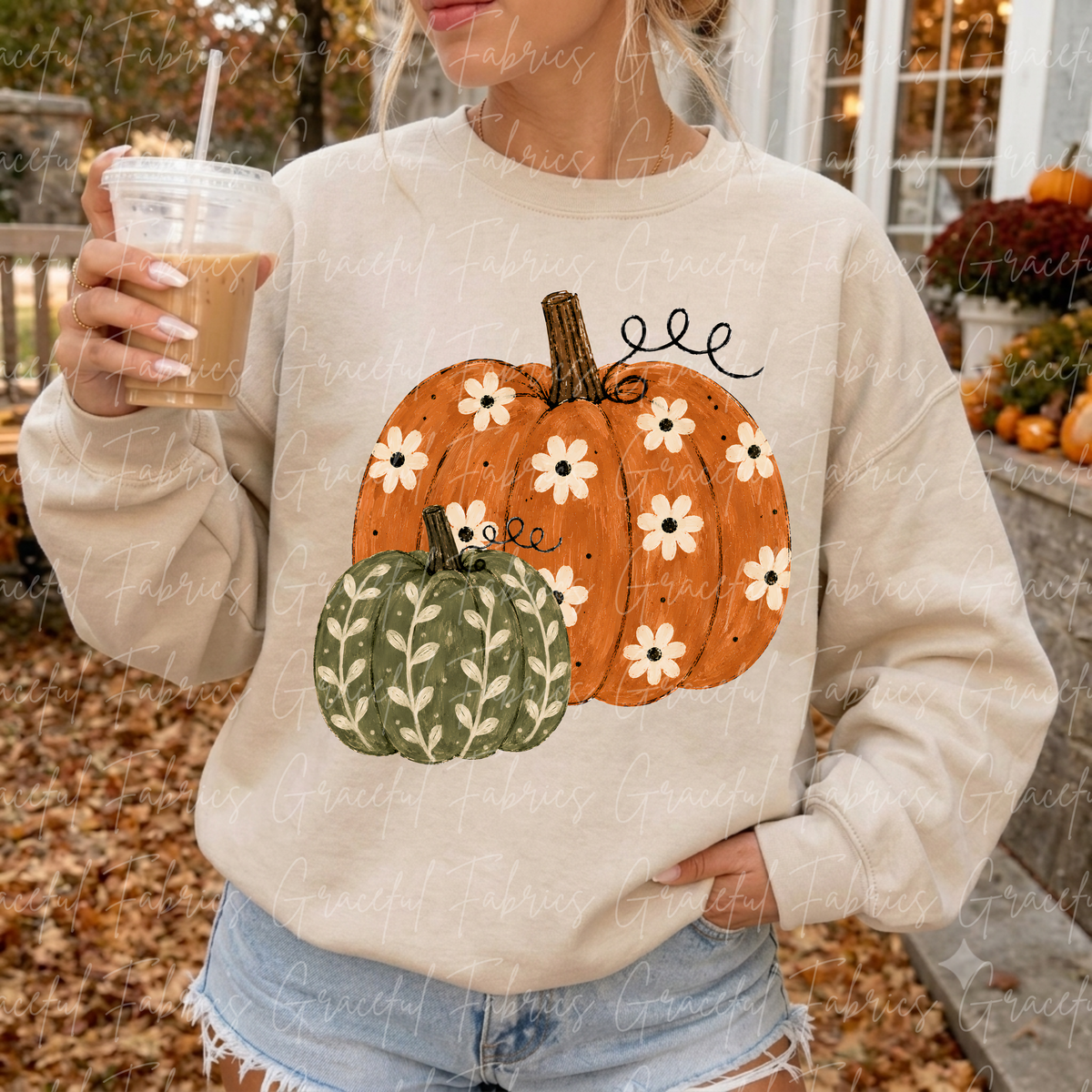 Fall Floral Pumpkins ST005