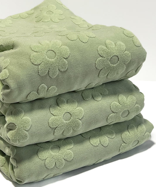 (Towel) Flower LIME LT KNIT