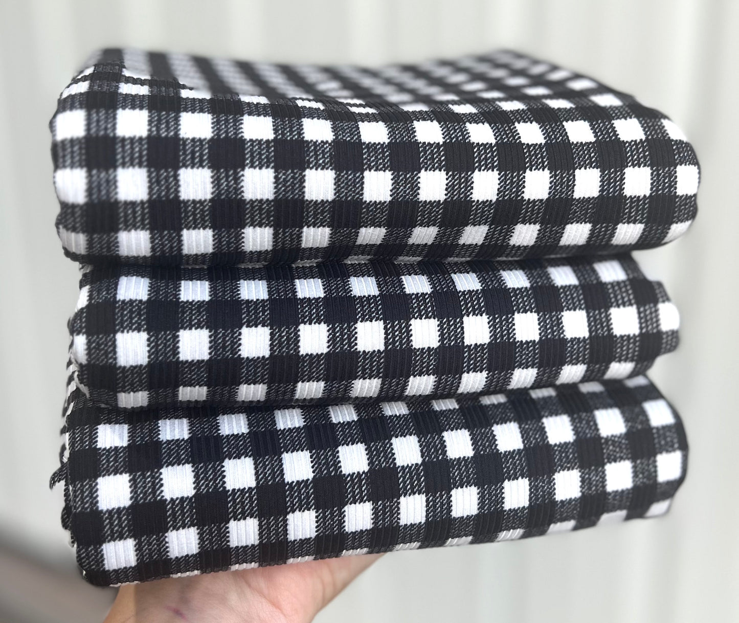 (Rib) Gingham Plaid Black/White