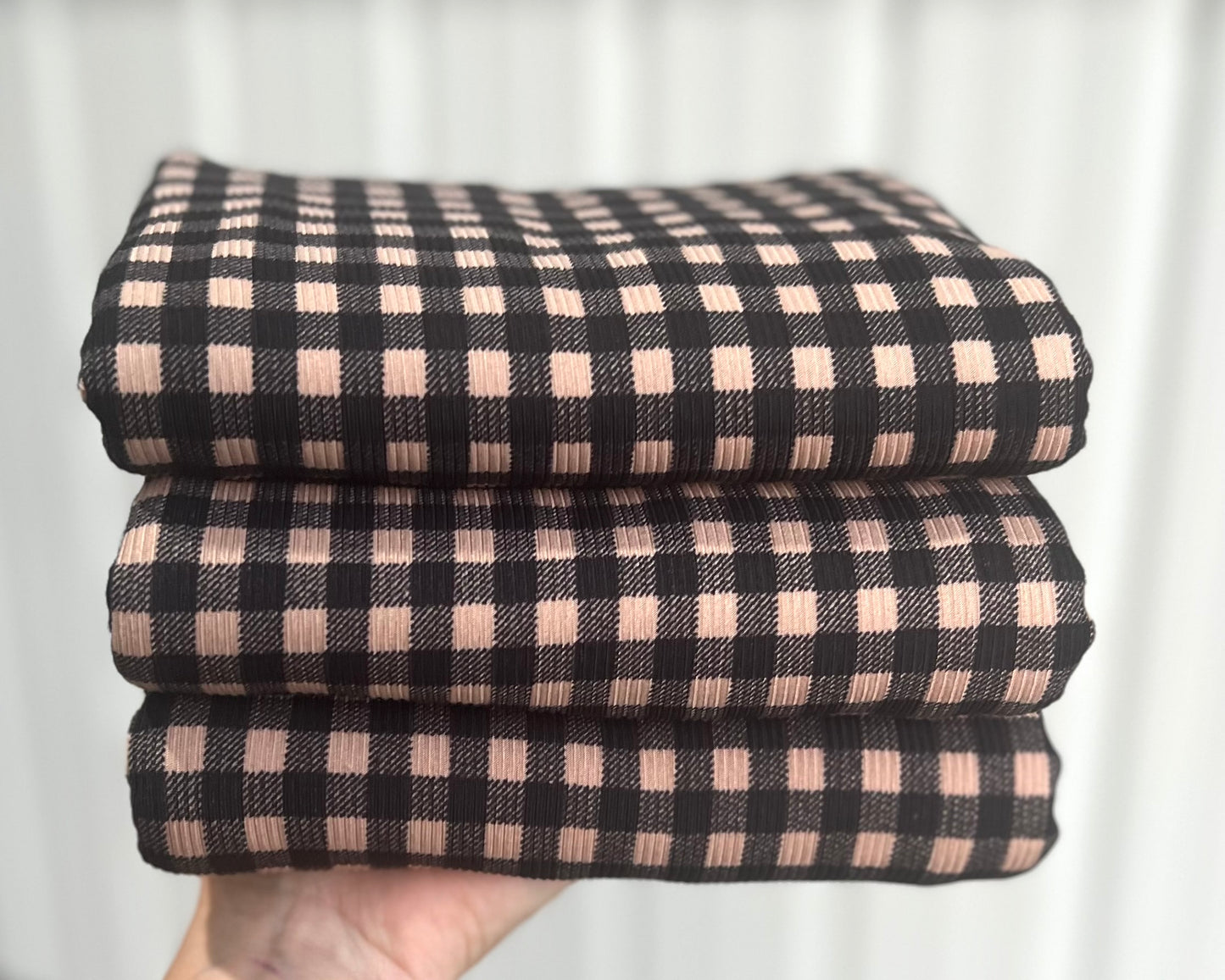 (Rib) Gingham Plaid Brown/Black
