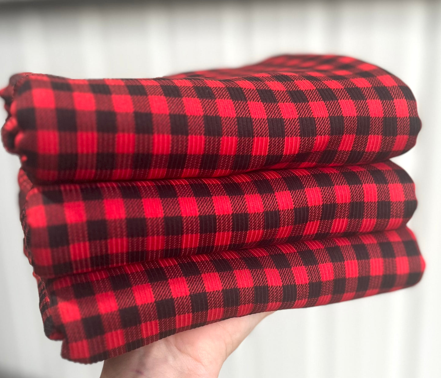 (Rib) Gingham Plaid Red/Black
