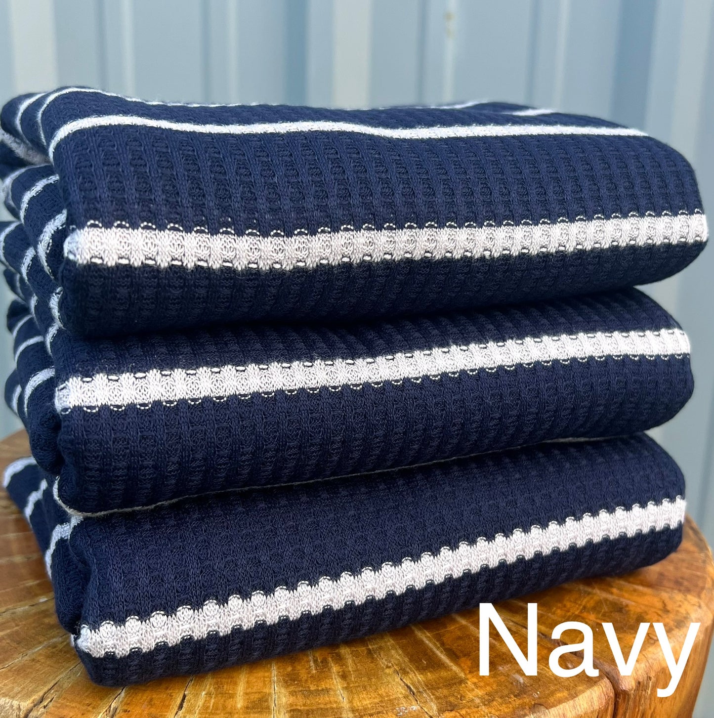 (Waffle) Stripes On Navy