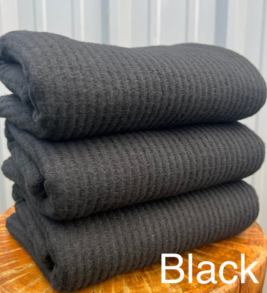 (Brushed Waffle) Solid Black