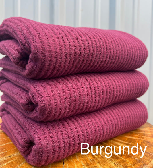(Brushed Waffle) Solid Burgundy