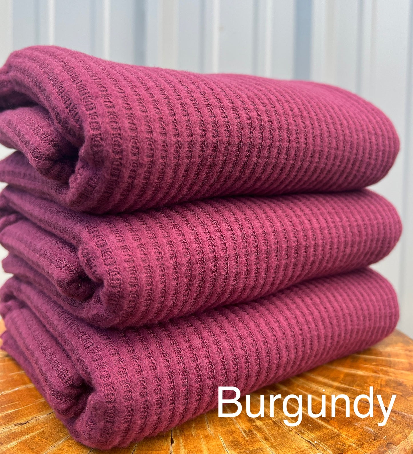 (Brushed Waffle) Burgundy