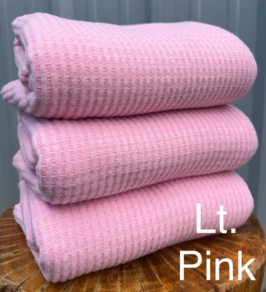 (Brushed Waffle) Solid Lt. Pink