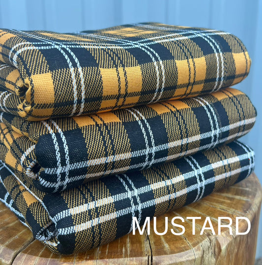 Knit Mustard/Black Plaid Jacquard