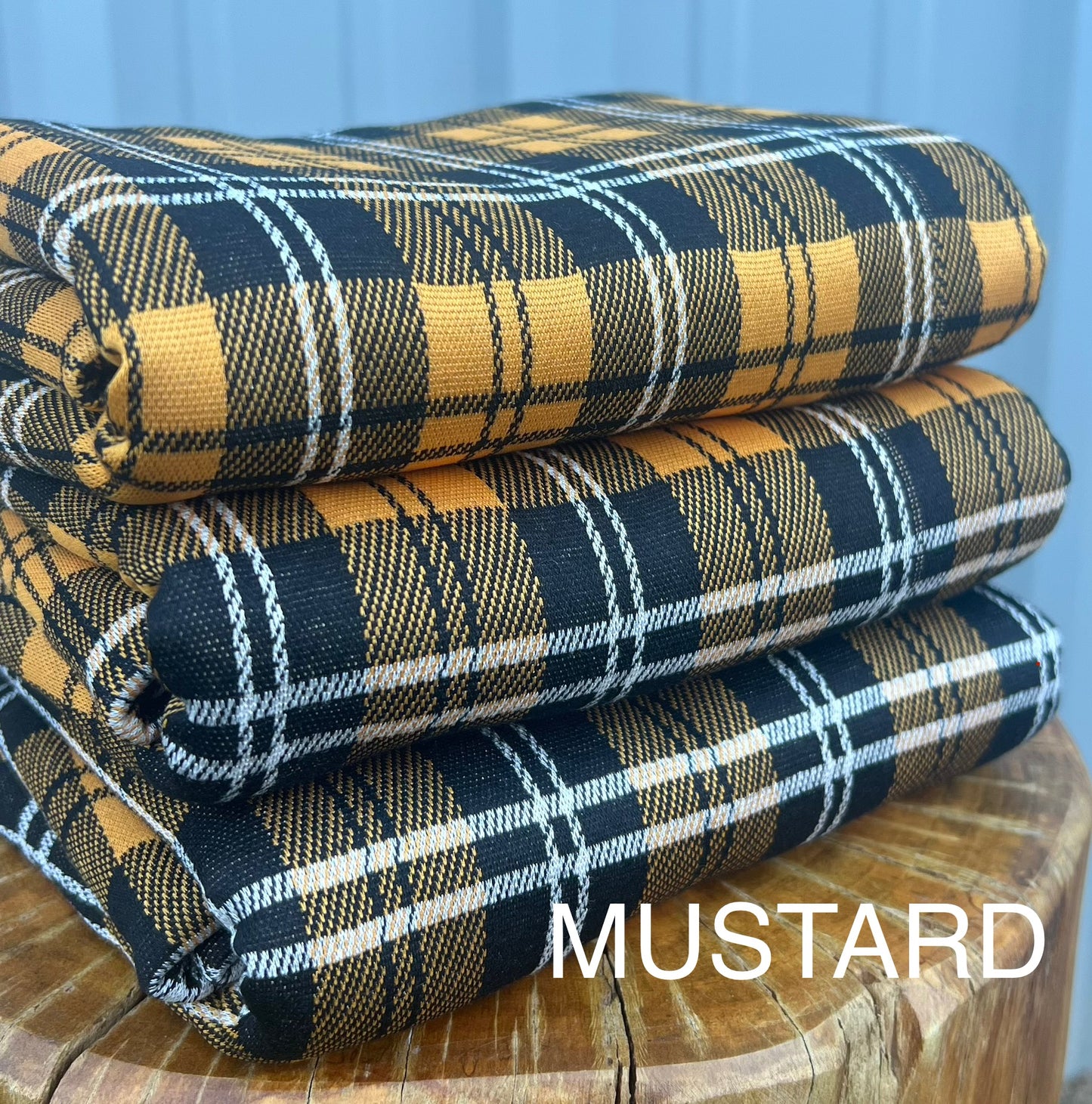 Knit Mustard/Black Plaid Jacquard