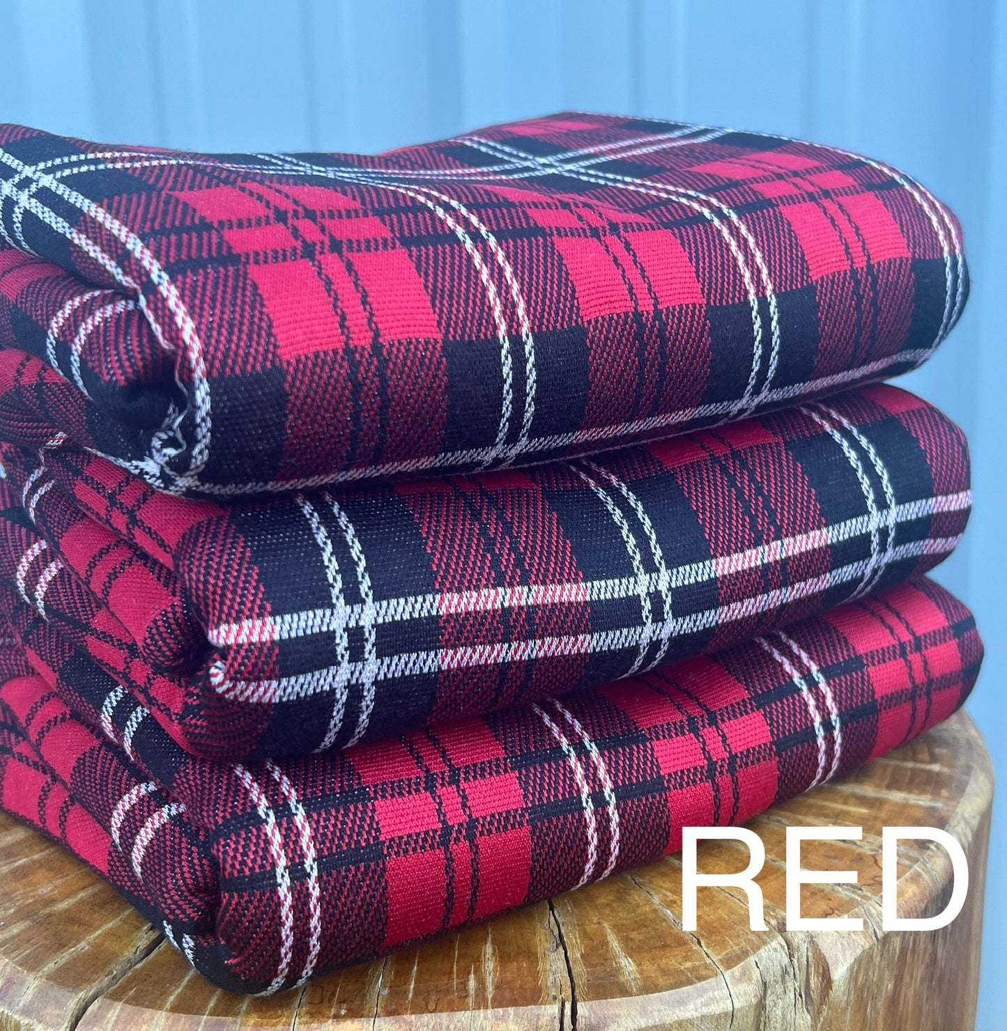 Knit Red/Black Plaid Jacquard