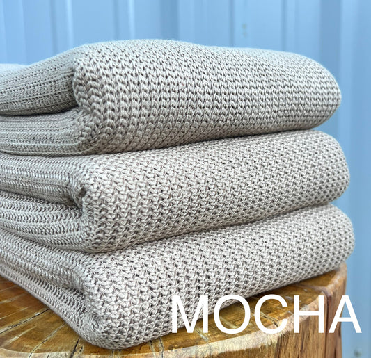 Cable Sweater Knit Solid Mocha