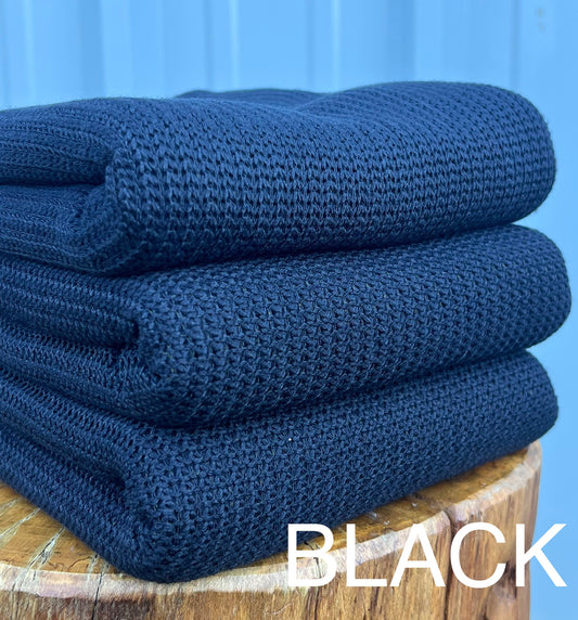 Cable Sweater Knit Solid Black