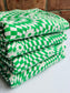 (DBP) Retro Checkered W/ Flower Kelly Green