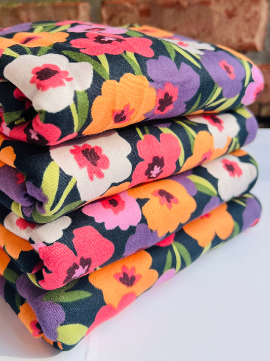 (DBP) Ditsy Poppies On Black