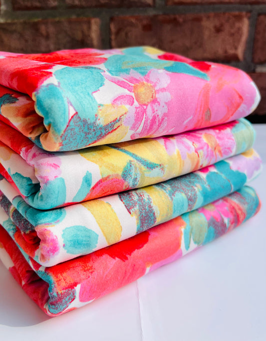 (DBP) Coral Watercolor On White