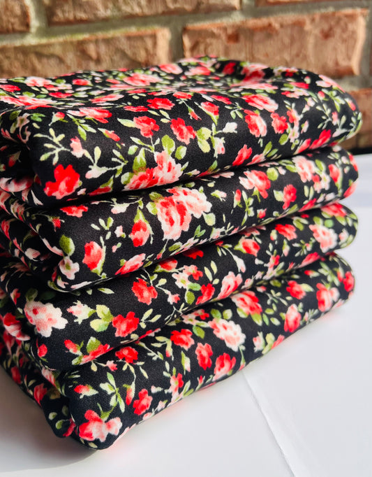 (DBP) Coral Roses On Black