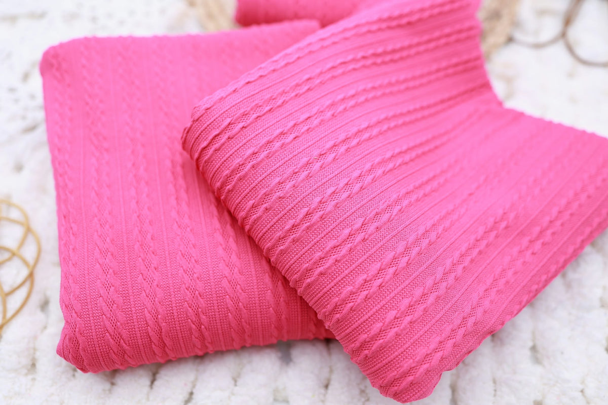 Braided Cable Sweater Knit Pink