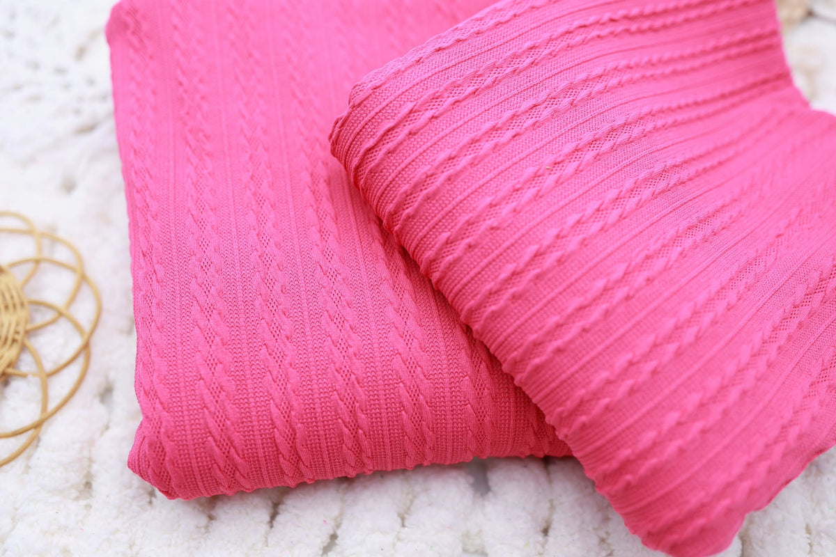 Braided Cable Sweater Knit Pink